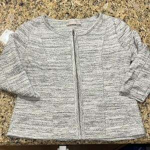 Black and White Textured lightweight Knit Blazer